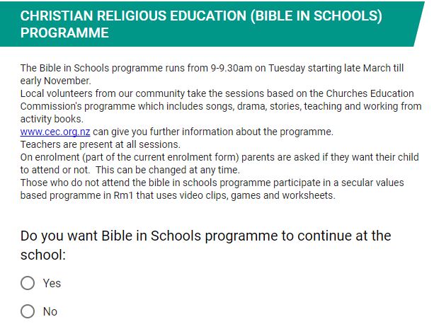 maungatapere religious education survey