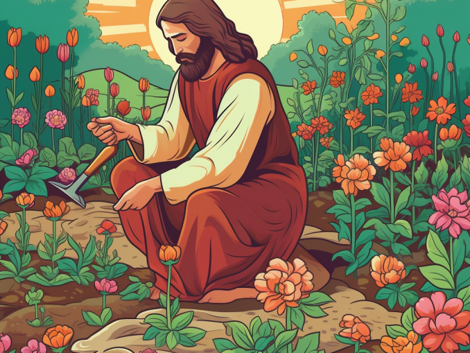 Jesus planting seeds